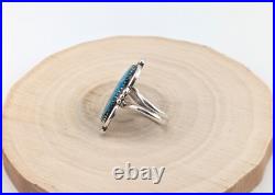 Navajo Sterling Silver Ring Turquoise Native American Jewelry Size 7.5