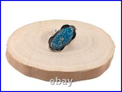 Navajo Sterling Silver Ring Turquoise Native American Jewelry Size 7.5