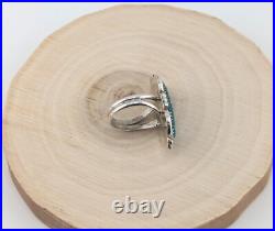 Navajo Sterling Silver Ring Turquoise Native American Jewelry Size 7.5