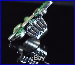 Navajo Sterling Silver Stone Mountain Turquoise Cluster ring By Derrick Gordon
