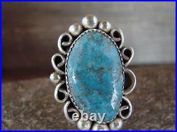 Navajo Sterling Silver Turquoise Adjustable Ring Size 8 to 11 Albert Cleveland