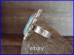 Navajo Sterling Silver Turquoise Adjustable Ring Size 8 to 11 Albert Cleveland