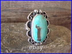 Navajo Sterling Silver Turquoise Adjustable Ring Size 8 to 11 Albert Cleveland