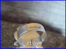 Navajo Sterling Silver Turquoise Adjustable Ring Size 8 to 11 Albert Cleveland