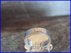 Navajo Sterling Silver Turquoise Adjustable Ring Size 8 to 11 Albert Cleveland