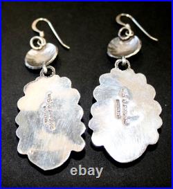 Navajo Sterling Silver & Turquoise Button Concho Dangle EarringsRichard C. Jim