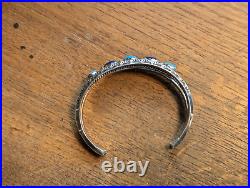 Navajo Sterling Silver Turquoise & Lapis Cuff by Richard Begay 29 Grams