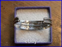 Navajo Sterling Silver Turquoise & Lapis Cuff by Richard Begay 29 Grams