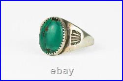 Navajo Sterling Silver Turquoise Ring Men's Size 11
