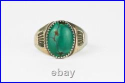 Navajo Sterling Silver Turquoise Ring Men's Size 11