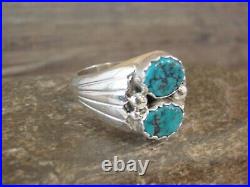 Navajo Sterling Silver & Turquoise Ring Signed Spencer Size 13.5 Navajo Sterling Silver & Turquoise Ring Signed Spencer Size 13.5