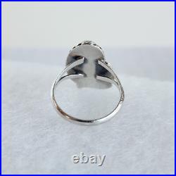 Navajo Sterling Silver Turquoise Ring Size 6.25 Oval 14×7mm 2.8g