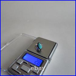 Navajo Sterling Silver Turquoise Ring Size 6.25 Oval 14×7mm 2.8g