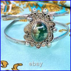 Navajo Sterling Turquoise Cuff Bracelet Signed Filigree Silver Unique Handmade Navajo Sterling Turquoise Cuff Bracelet Signed Filigree Silver Unique Handmade