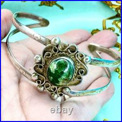 Navajo Sterling Turquoise Cuff Bracelet Signed Filigree Silver Unique Handmade Navajo Sterling Turquoise Cuff Bracelet Signed Filigree Silver Unique Handmade