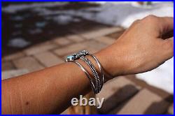 Navajo Turquoise Bracelet Signed Gishal Sterling Silver Jewelry Women's sz 6.5