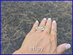 Navajo Turquoise Butterfly Ring Sterling Silver Handmade Native American Jewelry