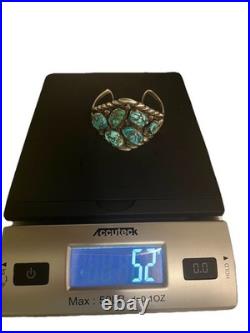 Navajo Turquoise Cluster Cuff Bracelet Sterling Silver Signed Max Largo Native