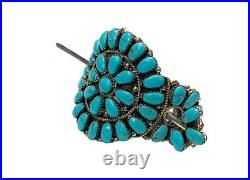 Navajo Turquoise Cluster Sterling Silver Hair Barrette Juliana Williams
