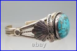Navajo Turquoise Cuff Bracelet Sterling Silver 6.75 Hallmark Shay