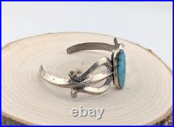 Navajo Turquoise Cuff Bracelet Sterling Silver Native NA Jewelry Tufa Cast 8in Navajo Turquoise Cuff Bracelet Sterling Silver Native NA Jewelry Tufa Cast 8in
