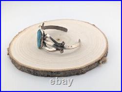 Navajo Turquoise Cuff Bracelet Sterling Silver Native NA Jewelry Tufa Cast 8in Navajo Turquoise Cuff Bracelet Sterling Silver Native NA Jewelry Tufa Cast 8in