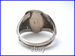 Navajo Turquoise Ring Sterling Silver Handmade Size 13 Signed HT Herbert Tsosie