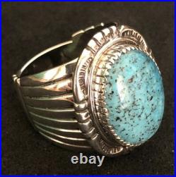 Navajo Turquoise Ring Sterling Silver sizes 9.75 TByrd AJoe R0150 Navajo Turquoise Ring Sterling Silver sizes 9.75 TByrd AJoe R0150