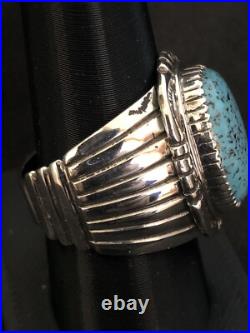 Navajo Turquoise Ring Sterling Silver sizes 9.75 TByrd AJoe R0150 Navajo Turquoise Ring Sterling Silver sizes 9.75 TByrd AJoe R0150