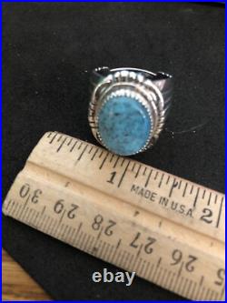 Navajo Turquoise Ring Sterling Silver sizes 9.75 TByrd AJoe R0150 Navajo Turquoise Ring Sterling Silver sizes 9.75 TByrd AJoe R0150