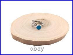 Navajo Turquoise Rope Lasso Sterling Silver Ring Native Am Jewelry Sz 6US