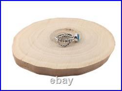 Navajo Turquoise Rope Lasso Sterling Silver Ring Native Am Jewelry Sz 6US