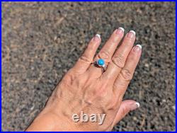 Navajo Turquoise Rope Lasso Sterling Silver Ring Native Am Jewelry Sz 6US