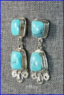 Navajo Turquoise & Sterling Silver Earrings Greg Yazzie