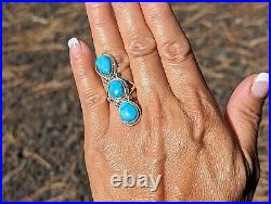 Navajo Turquoise Sterling Silver Ring Handcrafted Authentic NA Jewelry sz 6.5US