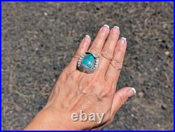 Navajo Turquoise & Sterling Silver Statement Ring Native American Jewelry Sz 7.5 Navajo Turquoise & Sterling Silver Statement Ring Native American Jewelry Sz 7.5