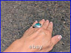 Navajo Turquoise & Sterling Silver Statement Ring Native American Jewelry Sz 7.5 Navajo Turquoise & Sterling Silver Statement Ring Native American Jewelry Sz 7.5