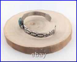 Navajo Turquoise Stone Cuff Bracelet Sterling Silver Hand Stamped Jewelry Sz 6.5 Navajo Turquoise Stone Cuff Bracelet Sterling Silver Hand Stamped Jewelry Sz 6.5