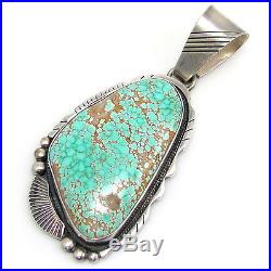 Navajo VERDY JAKE Handmade Sterling Silver 103ct Number #8 Turquoise Pendant G