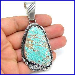 Navajo VERDY JAKE Handmade Sterling Silver 103ct Number #8 Turquoise Pendant G