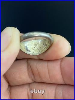 Navajo VTG Signed JE Native American Sterling Silver 925 Turquoise Inlay Ring