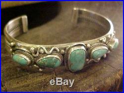 Navajo Vintage Turquoise sterling silver cuff bracelet signed JB Navajo Vintage Turquoise sterling silver cuff bracelet signed JB