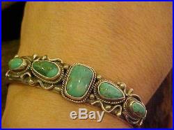 Navajo Vintage Turquoise sterling silver cuff bracelet signed JB Navajo Vintage Turquoise sterling silver cuff bracelet signed JB
