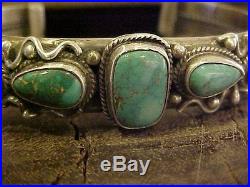 Navajo Vintage Turquoise sterling silver cuff bracelet signed JB Navajo Vintage Turquoise sterling silver cuff bracelet signed JB