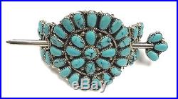 Navajo stabilize Turquoise Sterling Silver Hair Barrette Juliana Williams