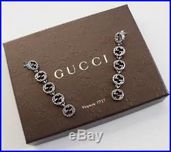 New Authentic GUCCI INTERLOCKING G. 925 Sterling Silver Drop Dangle Earrings