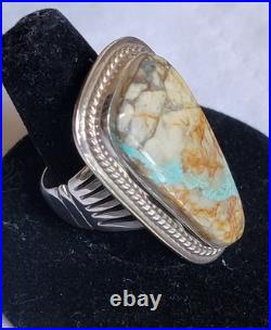 New Native American Navajo P Sanchez Sterling Silver Royston Turquoise Ring 8 New Native American Navajo P Sanchez Sterling Silver Royston Turquoise Ring 8