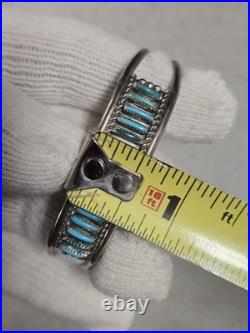 Nice Vintage Sterling Silver Zuni D&V Dewa Don Velma Turquoise Cuff Bracelet