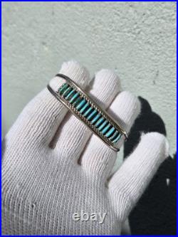 Nice Vintage Sterling Silver Zuni D&V Dewa Don Velma Turquoise Cuff Bracelet