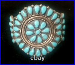 OLD PAWN Navajo Cuff Bracelet -Vintage PETIT POINT CLUSTER 7